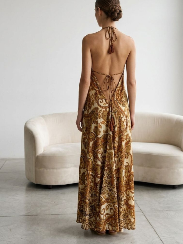 Vestido largo con tirantes y espalda...