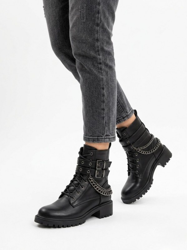 Botines negros de moda para mujer con...