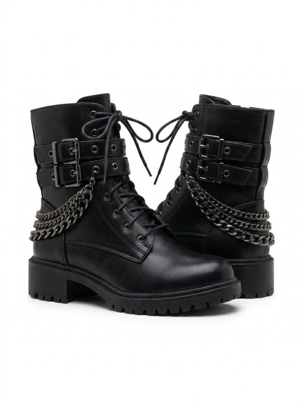Botines negros de moda para mujer con...