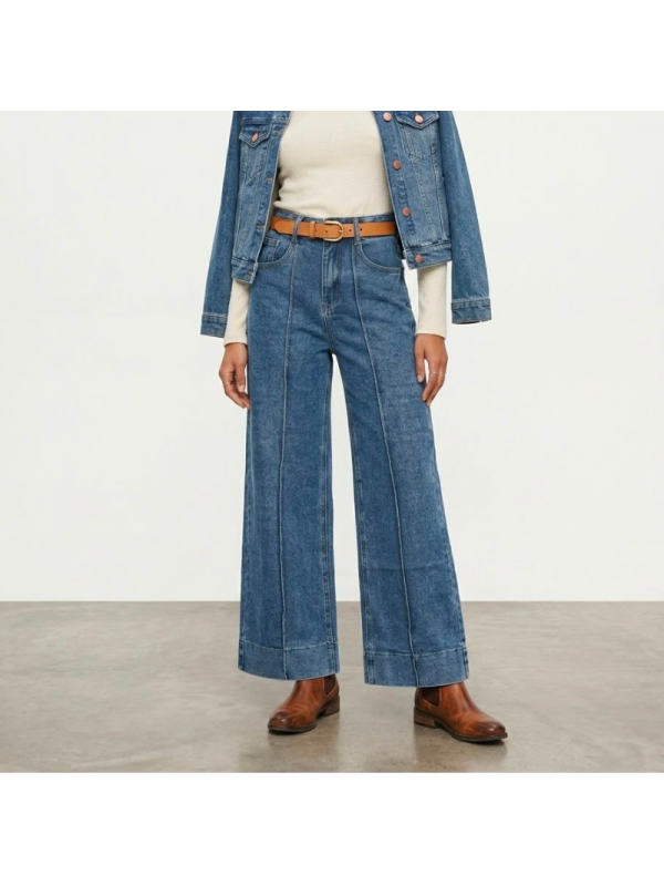 Jeans de Pierna Ancha de Tiro Alto...
