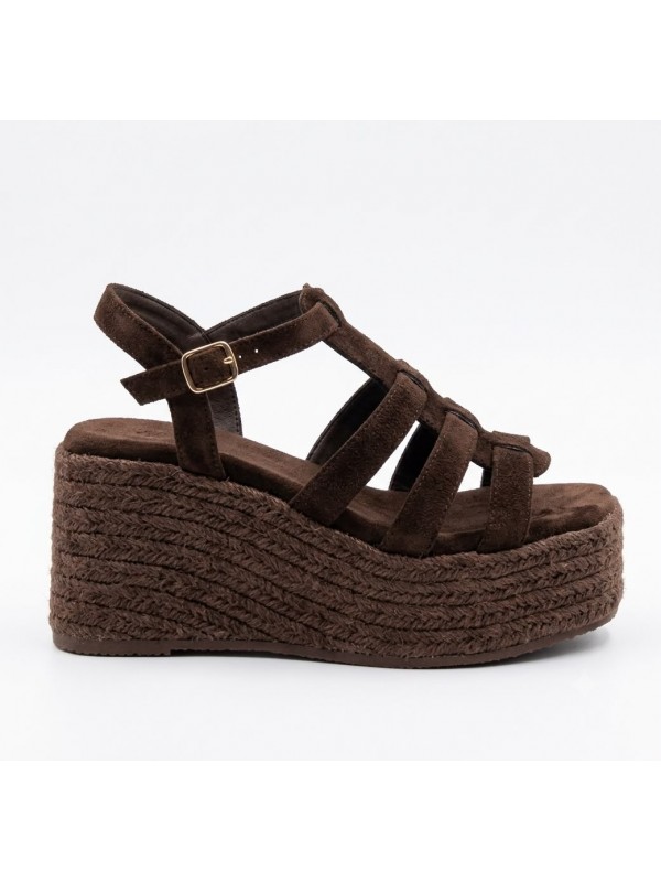 Sandalias con cuña 24-053 - Brown
