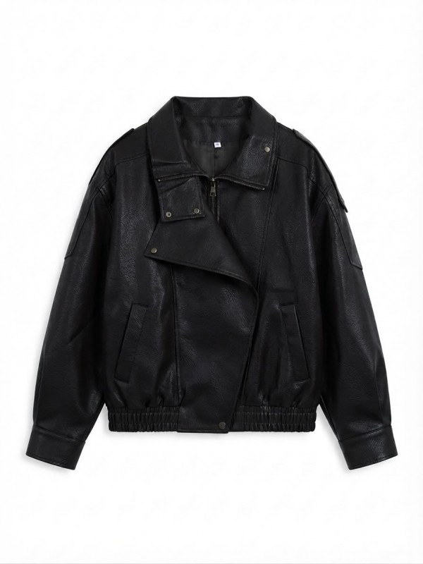 Chaqueta Casual de Polipiel...
