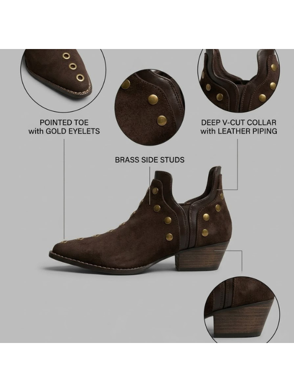 Botines de Punta Fina con Diseño de...