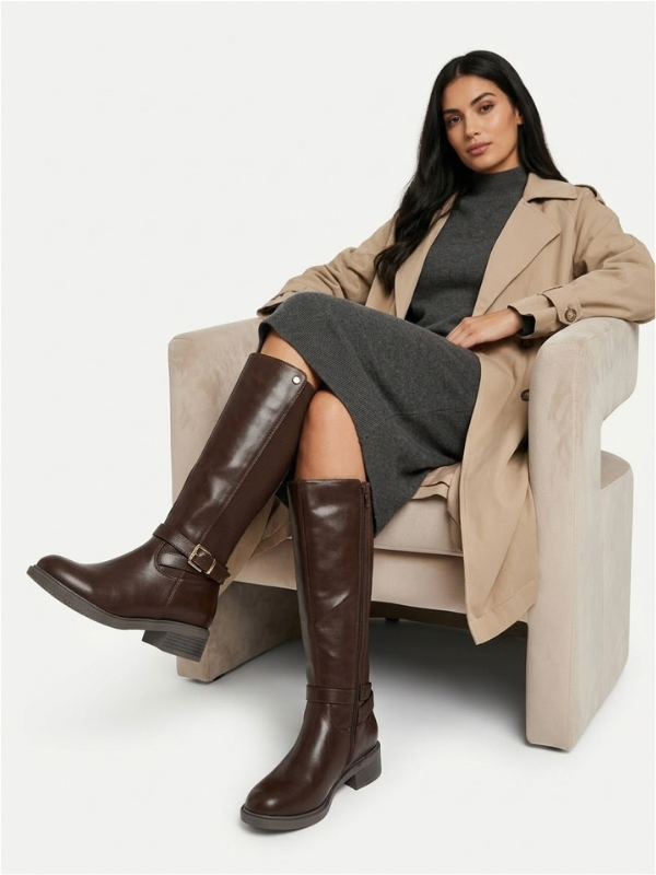 Botas Altas de Tacón Bajo para Mujer,...