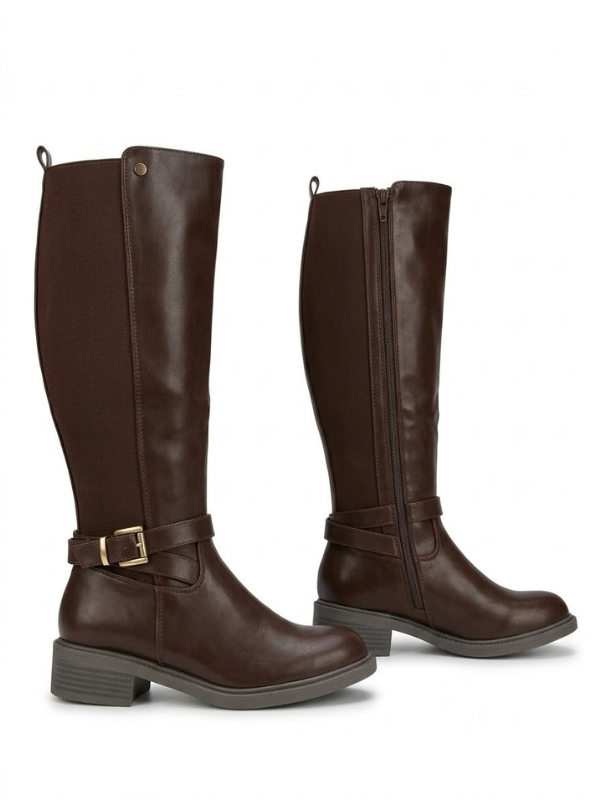 Botas Altas de Tacón Bajo para Mujer,...