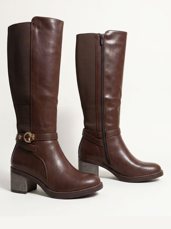 Botas Altas de Tacón Grueso de 6,5 cm...