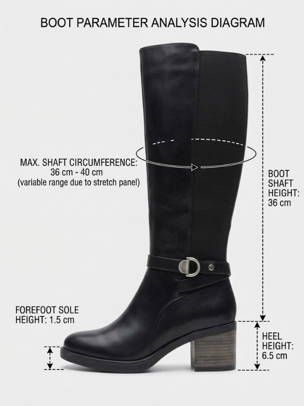 Botas Altas de Tacón Grueso de 6,5 cm...