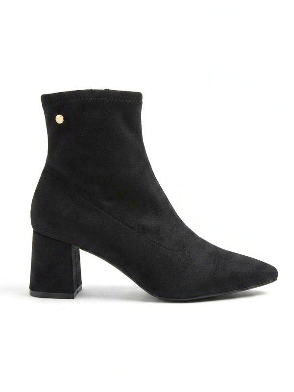 Botines de tacón bajo de 6 cm y punta...