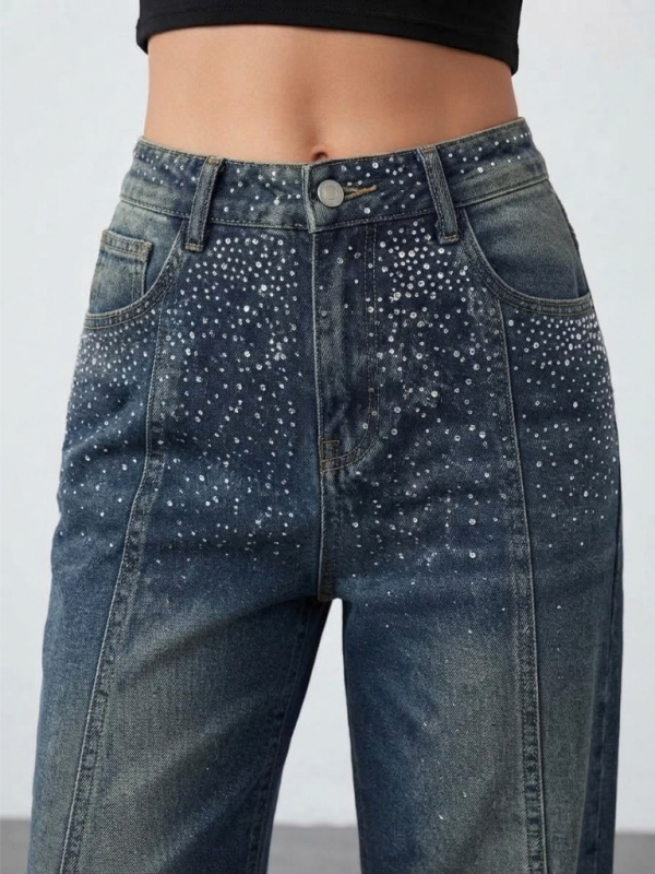 Jeans jogger de tiro alto con...