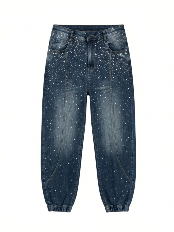 Jeans jogger de tiro alto con...