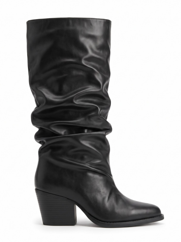 Bota cowboy alta de mujer con caña...