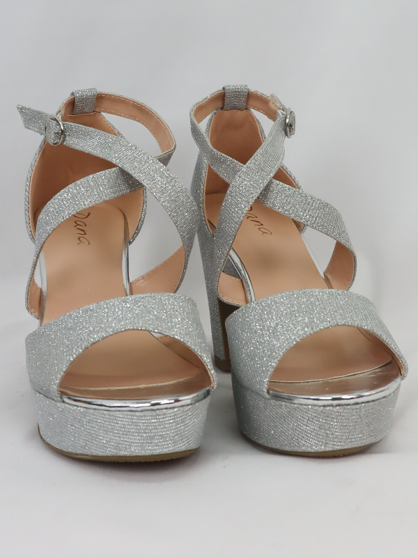 Sandalia de fiesta tejido de brillo...