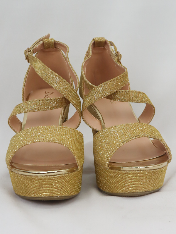 Sandalia de fiesta tejido de brillo...