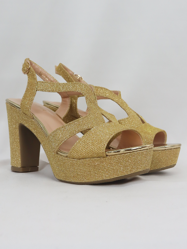 Sandalia tacón grueso con plataforma...