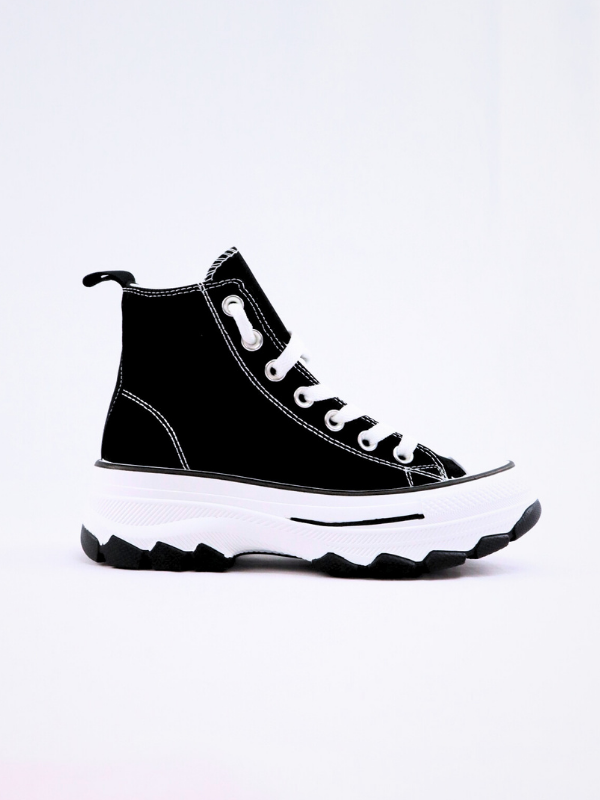 Zapatillas botín lona negras