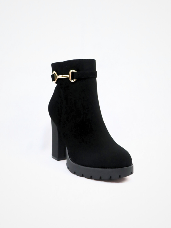 Botines tacón- negro