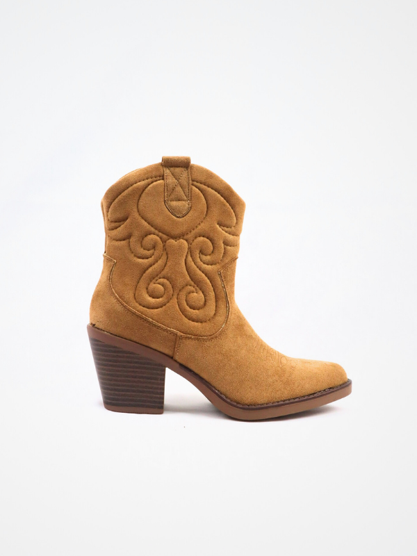 Botines cowboy baja camel