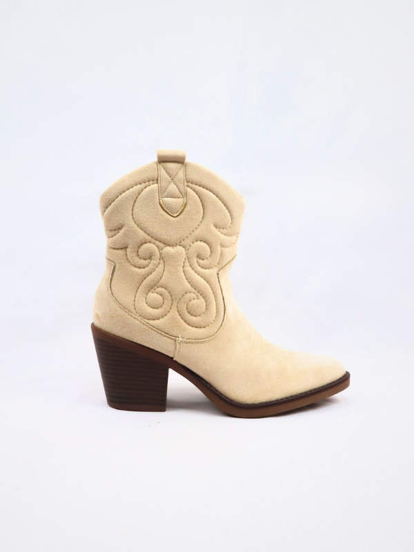 Botines cowboy baja beige