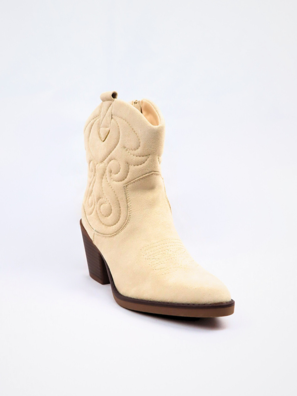 Botines cowboy baja beige 2