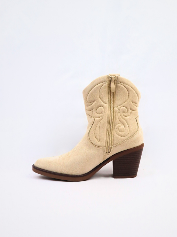 Botines cowboy baja beige