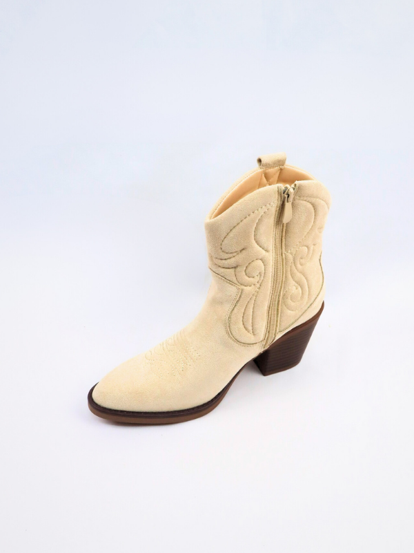 Botines cowboy baja beige