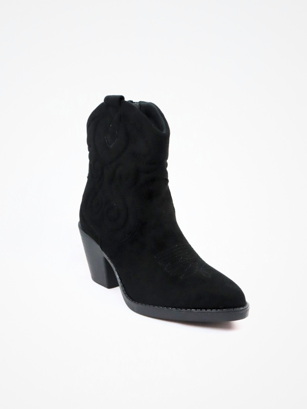 Botines cowboy baja negro