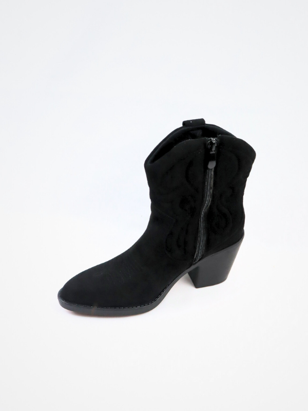 Botines cowboy baja negro