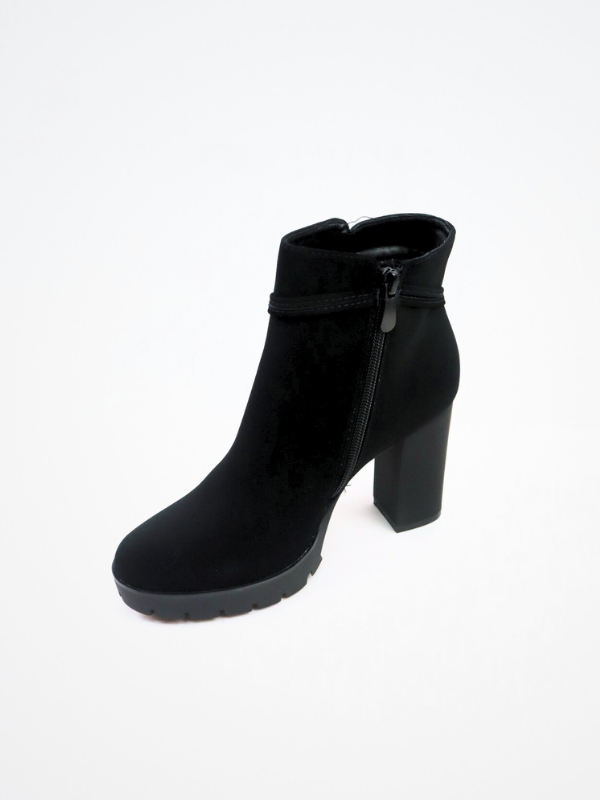 Botines tacon - plataforma - negra