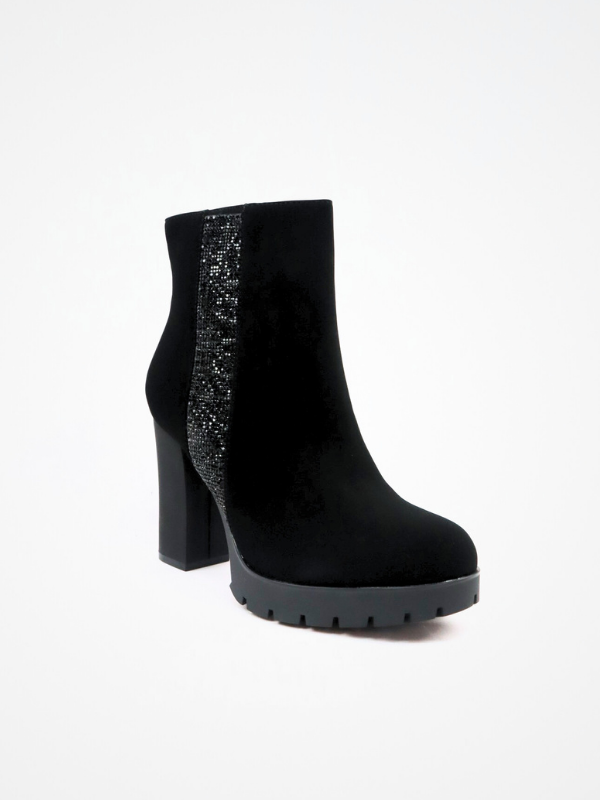 Botines tacon - plataforma - negro