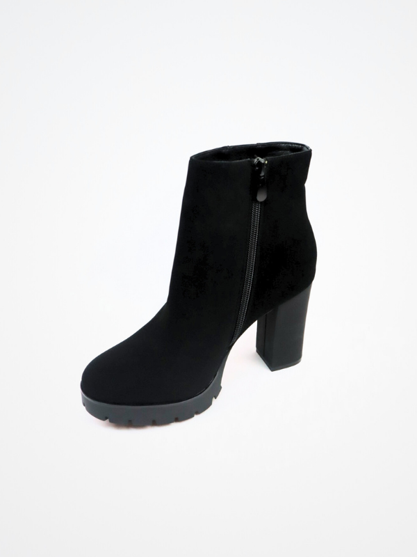 Botines tacon - plataforma - negro