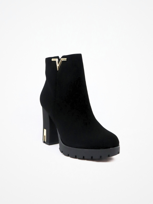 Botines tacon - plataforma - negro