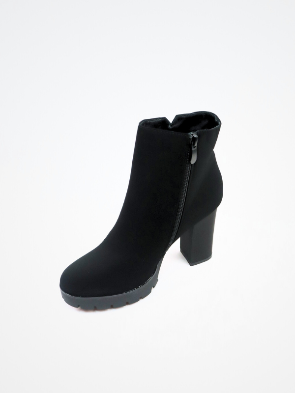 Botines tacon - plataforma - negro