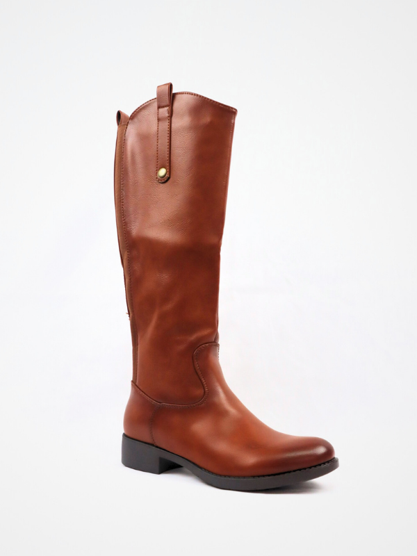 Botas efecto piel lisa - camel