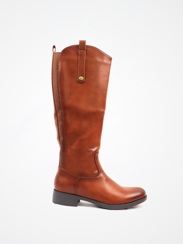 Botas efecto piel lisa - camel 2