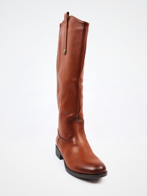 Botas efecto piel lisa - camel
