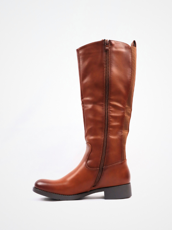 Botas efecto piel lisa - camel