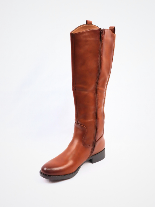 Botas efecto piel lisa - camel