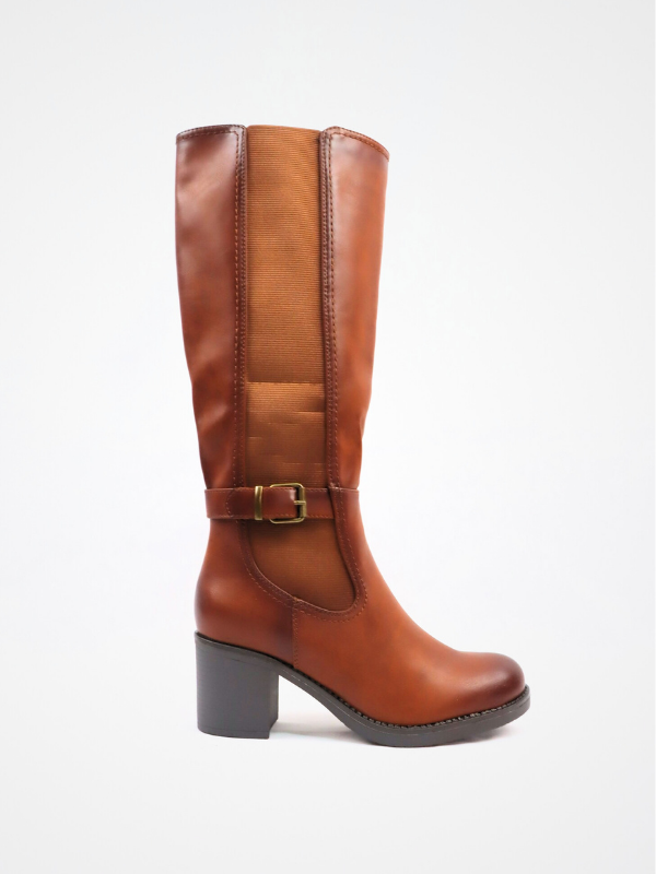 Botas efecto piel lisa con...