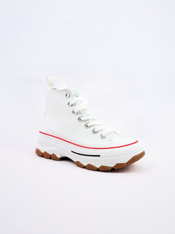 Zapatillas botín lona -blanco