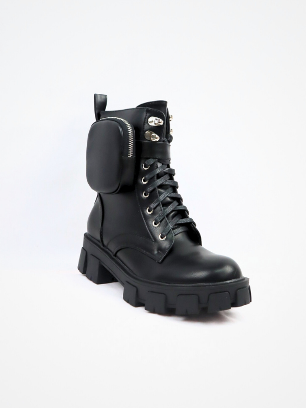 Botines militar joven -negra