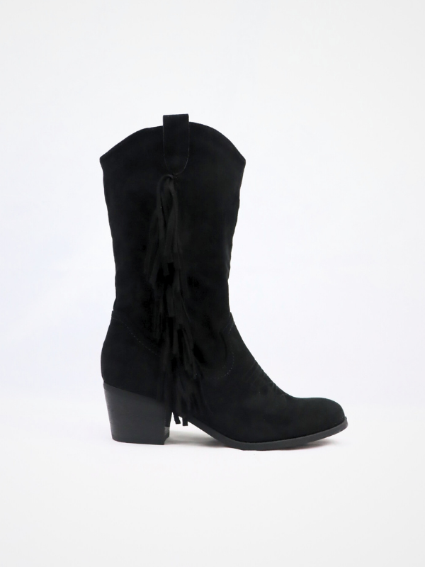 Botas de ante flecos -negra