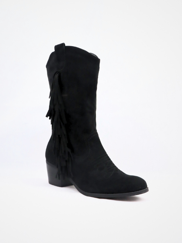 Botas de ante flecos -negra