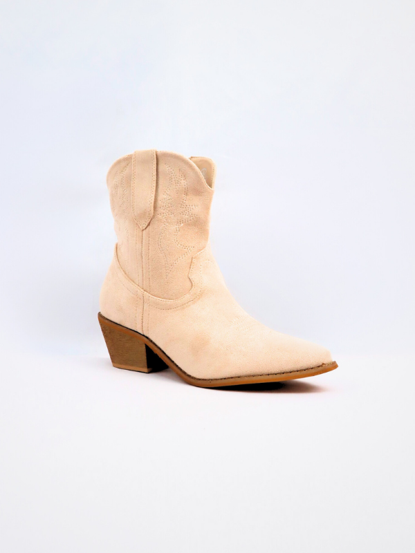 Botines cowboy bajo beige
