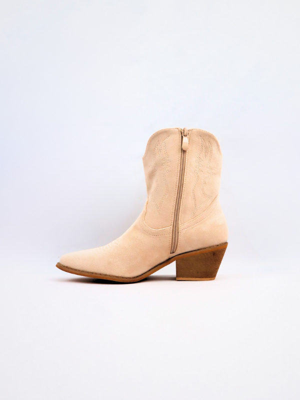 Botines cowboy bajo beige