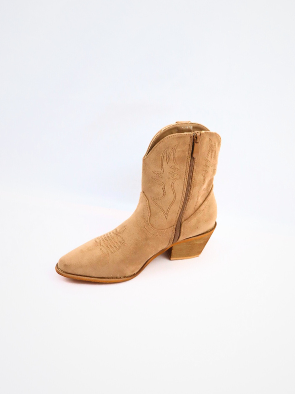 Botines cowboy bajo Brown