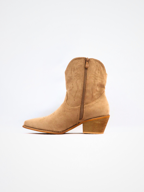 Botines cowboy bajo Brown