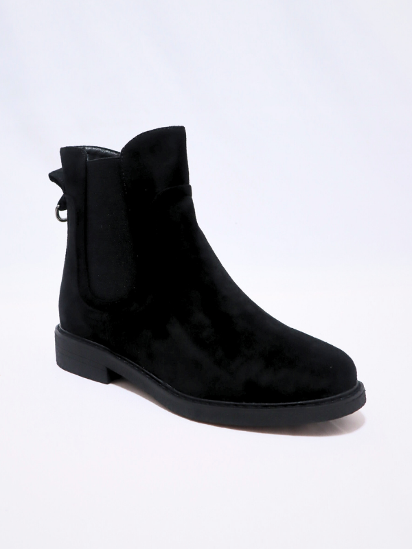 Botines bajos de ante - negro