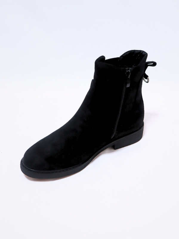 Botines bajos de ante - negro
