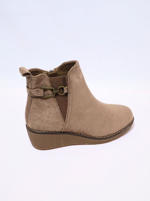 Botines cuña kaki - mujer