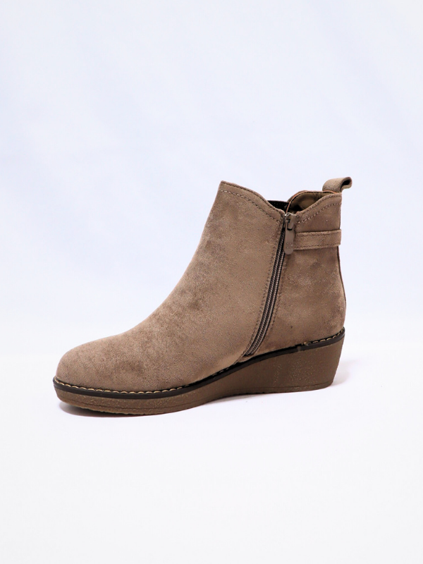 Botines cuña kaki - mujer